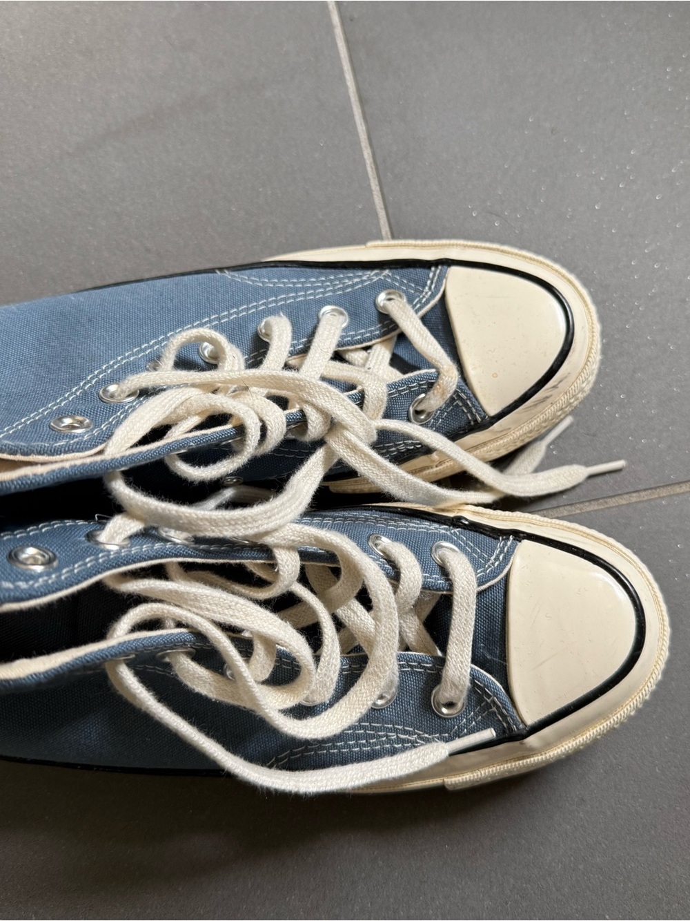 Converse High Top Sneakers in Navy Blue and White - Picture 2 of 4